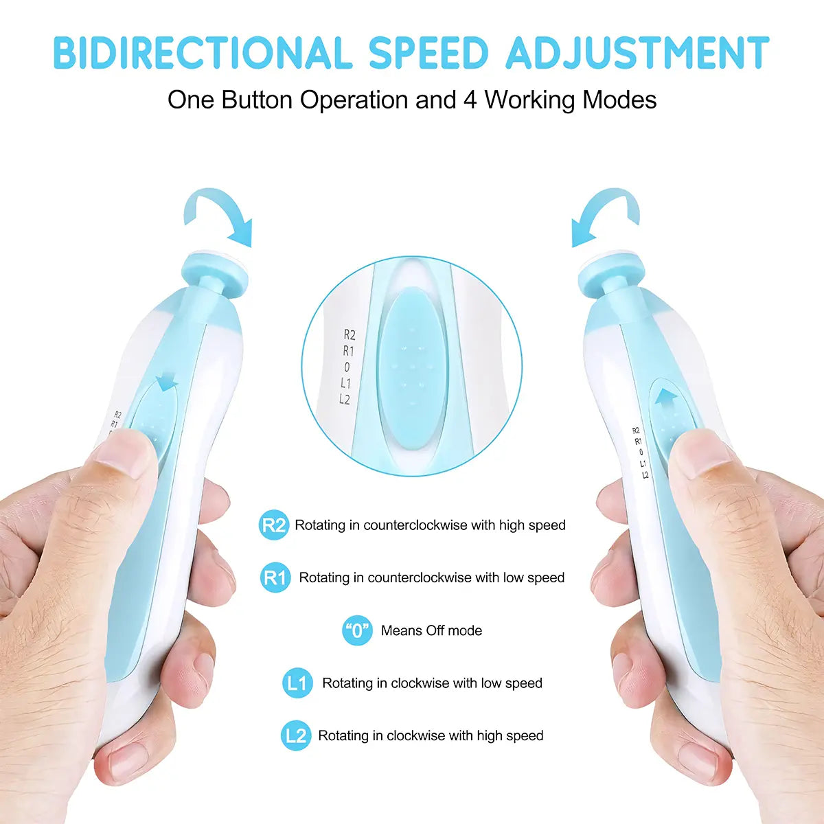 Ultimate 6-in-1 Baby Nail Trimmer Grooming Kit - Safe and Silent Electric Nail Trimmers for Babys & Toddlers  - Perfect for On-the-Go Grooming