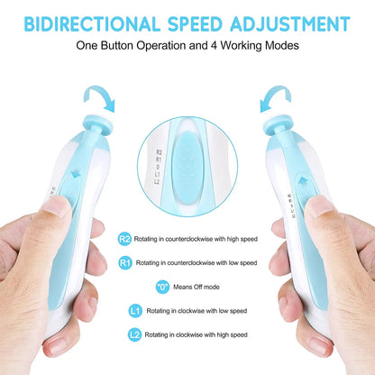 Ultimate 6-in-1 Baby Nail Trimmer Grooming Kit - Safe and Silent Electric Nail Trimmers for Babys & Toddlers  - Perfect for On-the-Go Grooming